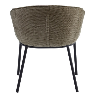 ALVIN-Sillón de mesa de tela Luxury marron