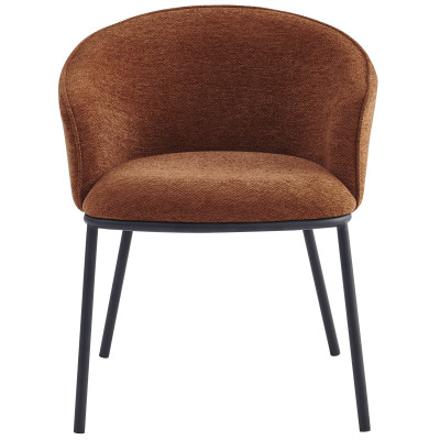 ALVIN-Sillón de mesa de tela Luxury Terracota