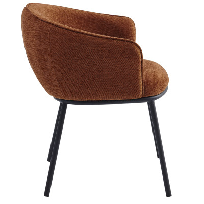 ALVIN-Fauteuil de table en tissu Luxury Terracotta