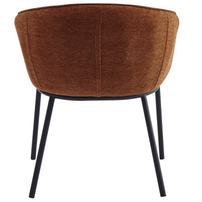 ALVIN-Fauteuil de table en tissu Luxury Terracotta