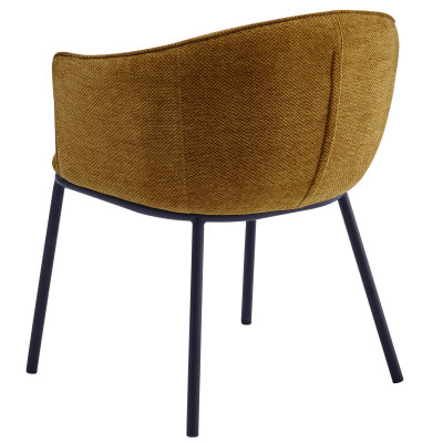 ALVIN-Fauteuil de table en tissu Luxury Moutarde