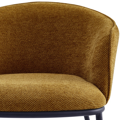 ALVIN-Fauteuil de table en tissu Luxury Moutarde