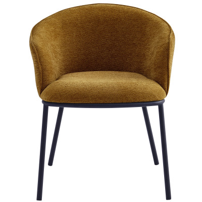 ALVIN-Fauteuil de table en tissu Luxury Moutarde