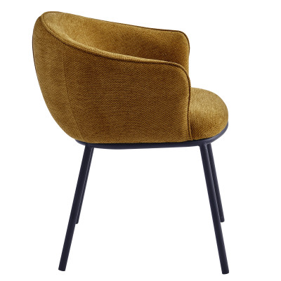 ALVIN-Fauteuil de table en tissu Luxury Moutarde