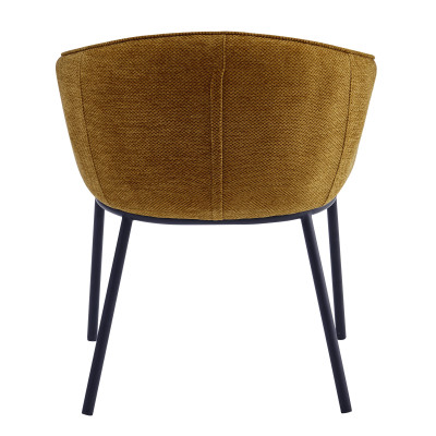 ALVIN-Poltrona da tavolo in tessuto Luxury Senape