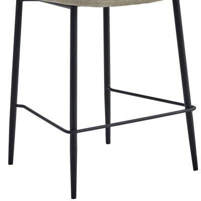 NOLAN-Chaise de bar en tissu Luxury Grège  (x2)