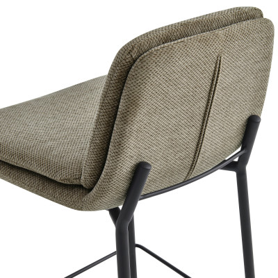 NOLAN-Chaise de bar en tissu Luxury Taupe (x2)