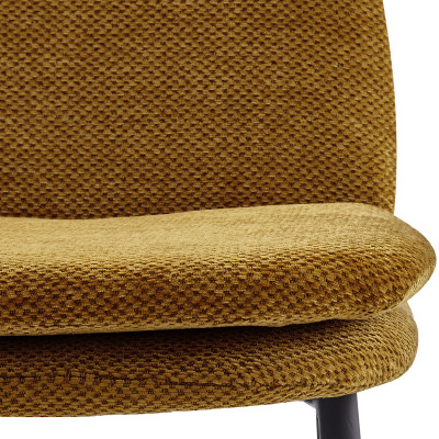 NOLAN-Chaise de bar en tissu Luxury Moutarde (x2)