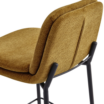 NOLAN-Chaise de bar en tissu Luxury Moutarde (x2)