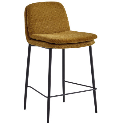 NOLAN-Silla de bar de tela Luxury Mostaza (x2)