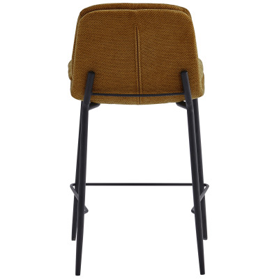 NOLAN-Chaise de bar en tissu Luxury Moutarde (x2)