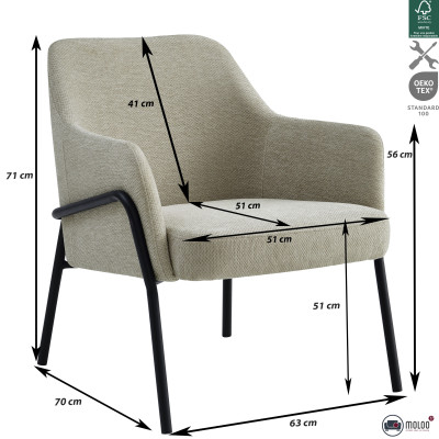 LAYTON-Sillón de tela Luxury beige