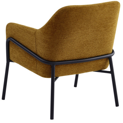 LAYTON-Sillón de tela Luxury Mostaza