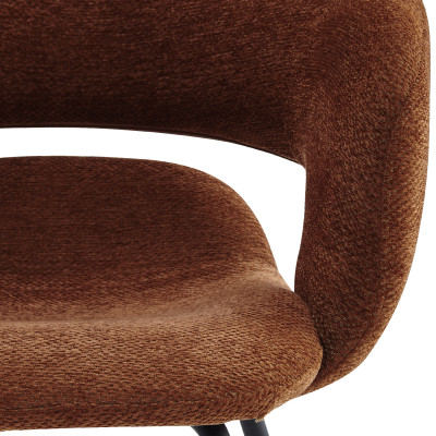 TRAVIS-Fauteuil de table en tissu Luxury Terracotta