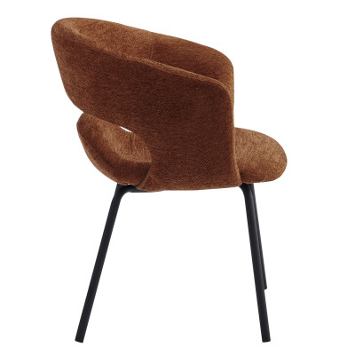 TRAVIS-Fauteuil de table en tissu Luxury Terracotta