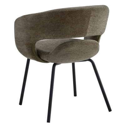 TRAVIS-Fauteuil de table en tissu Luxury Taupe