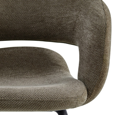 TRAVIS-Sillón de mesa de tela Luxury marron