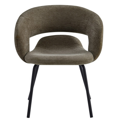 TRAVIS-Sillón de mesa de tela Luxury marron