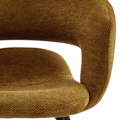 TRAVIS-Sillón de mesa de tela Luxury mostaza