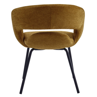 TRAVIS-Fauteuil de table en tissu Luxury Moutarde