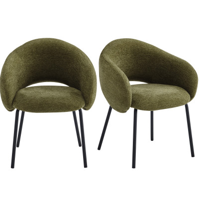 SHARP-Poltrona da tavolo in tessuto Luxury Kaki (x2)