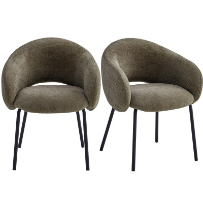 SHARP-Fauteuil de table en tissu Luxury Taupe (x2)
