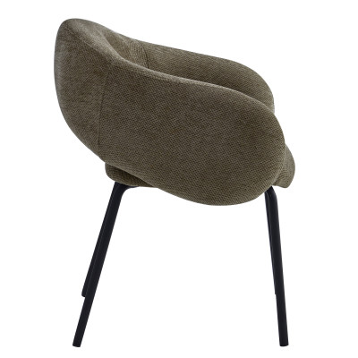 SHARP-Fauteuil de table en tissu Luxury Marron (x2)