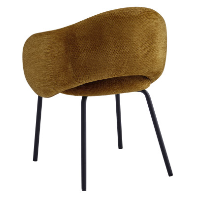 SHARP-Poltrona da tavolo in tessuto Luxury Senape (x2)