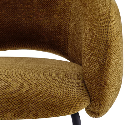 SHARP-Poltrona da tavolo in tessuto Luxury Senape (x2)