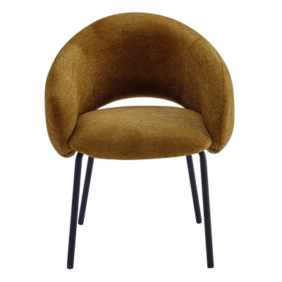 SHARP-Fauteuil de table en tissu Luxury Moutarde (x2)