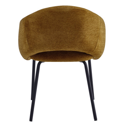 SHARP-Fauteuil de table en tissu Luxury Moutarde (x2)