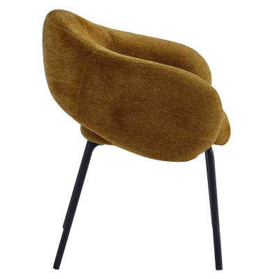 SHARP-Fauteuil de table en tissu Luxury Moutarde (x2)