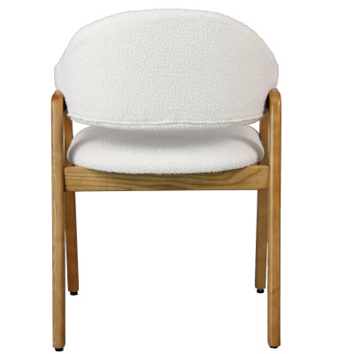 WOOL-Chaise en Tissu Curly Ecru et Frêne naturel (x2)
