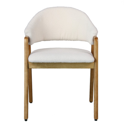 WOOL-Sedia in tessuto ecru e frassino naturale (x2)