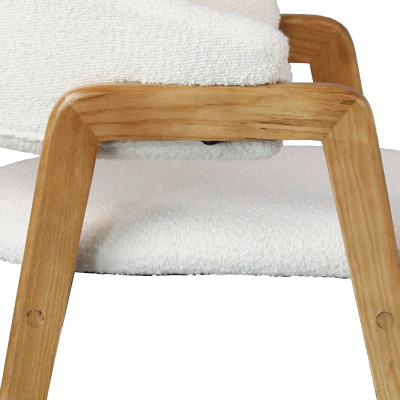 WOOL-2er Set Stoffstuhl in Ecru und Esche Natur