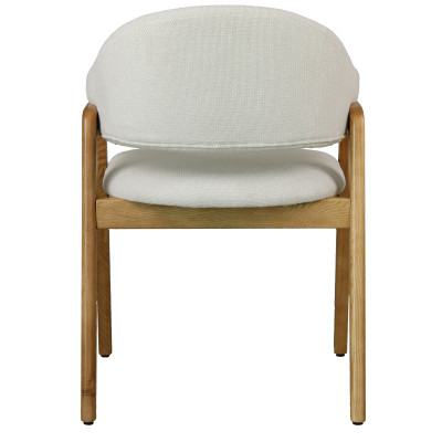 WOOL-Silla de tela color crudo y fresno macizo natural (x2)