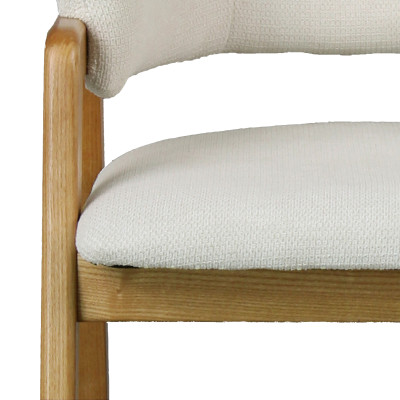 WOOL-Silla de tela color crudo y fresno macizo natural (x2)