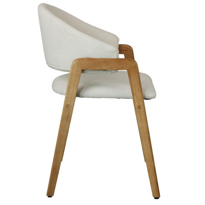 WOOL-Silla de tela color crudo y fresno macizo natural (x2)