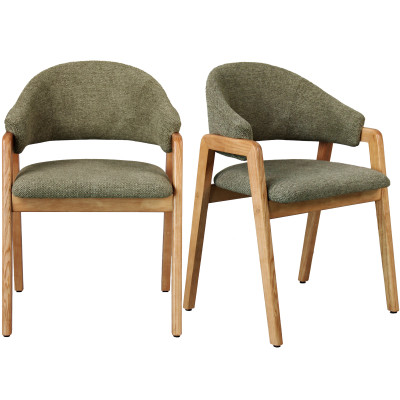 WOOL-Chaise en Tissu SoftCellar Sauge et Frêne massif naturel (x2)