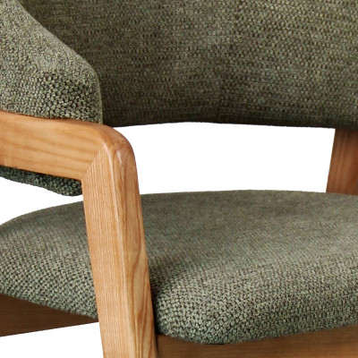 WOOL-Chaise en Tissu SoftCellar Sauge et Frêne massif naturel (x2)