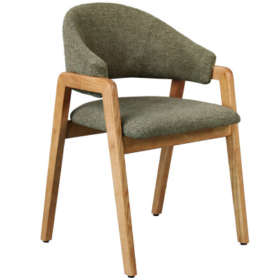 WOOL-Chaise en Tissu SoftCellar Sauge et Frêne massif naturel (x2)