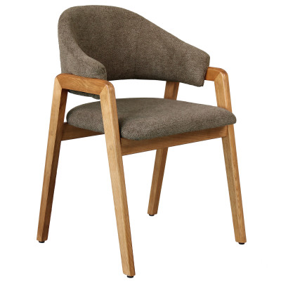 WOOL-Chaise en Tissu SoftCellar Taupe et Frêne massif naturel (x2)