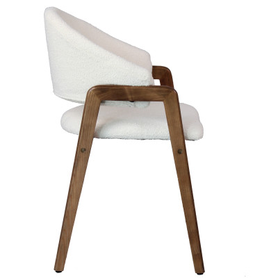 WOOL-Silla de tela color crudo y fresno teñido de nogal (x2)