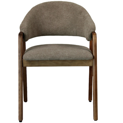 WOOL-Silla de tela marrón y fresno teñido de nogal (x2)