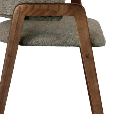 WOOL-Sedia in tessuto marrone e frassino tinto noce (x2)