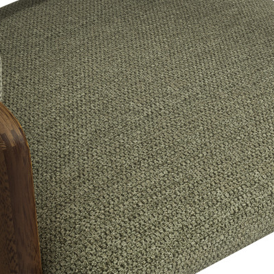 WOOL-Silla de tela verde y fresno teñido de nogal (x2)