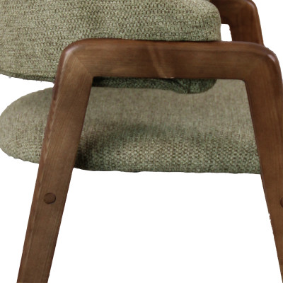 WOOL-Chaise en Tissu SoftCellar Sauge et Frêne teinté noyer (x2)