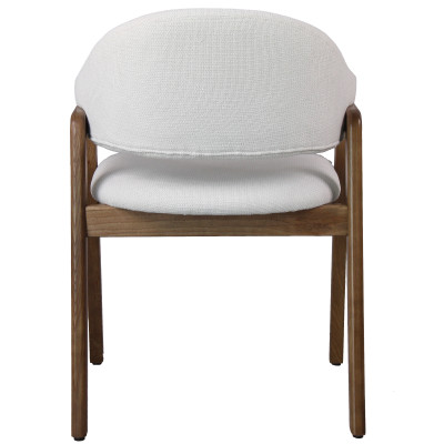 WOOL-2er Set Stuhl aus Stoff in Ecru und Esche Walnuss