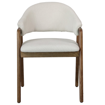 WOOL-Chaise en Tissu SoftCellar Ecru et Frêne teinté noyer (x2)