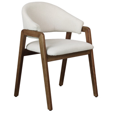 WOOL-Chaise en Tissu SoftCellar Ecru et Frêne teinté noyer (x2)